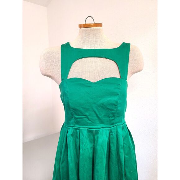 Vintage Ixia Rockabilly 50s Spring Green Knee Length SMALL Cottagecore Dress S - Picture 5 of 5
